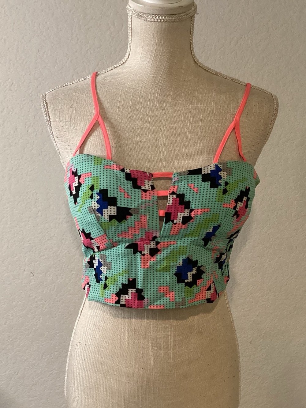 En Creme Eccentric Urban Chic Sexy Strappy Bustier Cropped TopEn